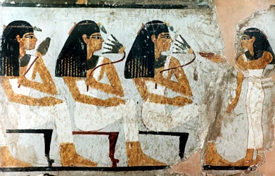 Femmes avec des Fleurs et des Lotus, 18e Dynastie