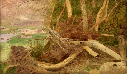 Paysage boisé avec pont, vers 1860-1870