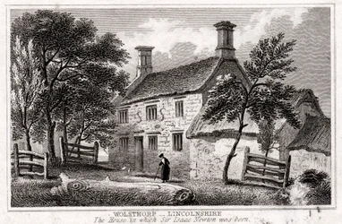 Manoir de Woolsthorpe, près de Grantham, Lincolnshire, lieu de naissance de Sir Isaac Newton, début du 19e siècle