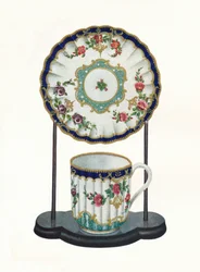 Tasse et soucoupe de Worcester, vers 1770