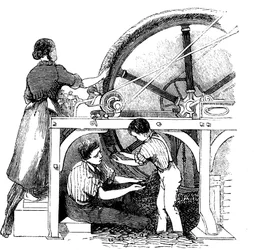 Fabrication de la laine peignée, vers 1845