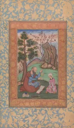 Jeune prince et mentor assis dans un paysage, vers 1600