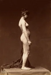 Jeune femme, nue, figure entière de profil, années 1860.