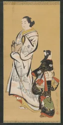 Yujo et une fille kamuro, période Edo, 1615-1868