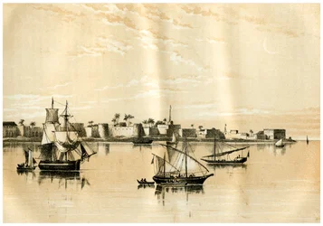 Zanzibar depuis la mer, 1883