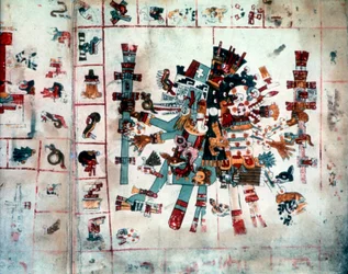 Forme zoomorphe du Codex Borgianus, Mixtec, Mexique précolombien, vers 1400
