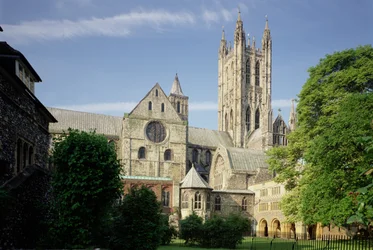 Cathédrale de Canterbury, extérieur de la cathédrale, Kent, Royaume-Uni
