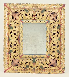 Miroir sculpté et peint de Charles II