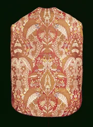 Chasuble, soie à motifs de dentelle, française, c.1720