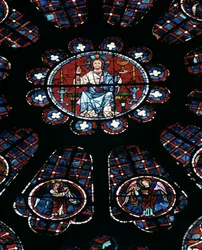 Christ en majesté; rosace sud, vers 1226