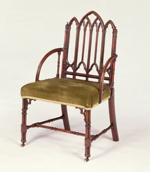 Fauteuil en acajou de style gothique de George III, dans le style de Robert Manwaring, c.1765