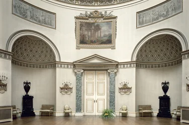 Kedleston Hall, Le Salon, Derbyshire, Royaume-Uni, conçu par Robert Adam (1763)