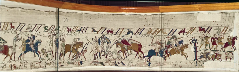 Le roi Harold est tué et les Anglais prennent la fuite, Tapisserie de Bayeux