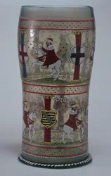 Kurfuerstenhumpen (verre électoral allemand) émaillé avec des scènes de l