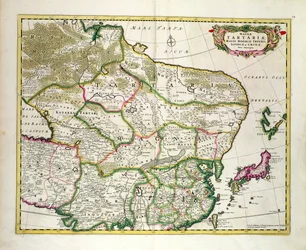 Carte de la Mongolie montrant une partie de la Russie, du Japon et de la Chine, vers 1680, par Frederick de Wit