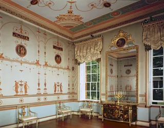 Osterley Park, La Salle Étrusque, construite par Robert Adam (1728-92) commencée en 1761, Middlesex, Royaume-Uni