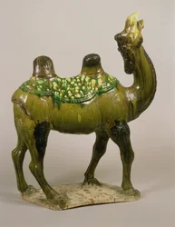 Chameau chinois en poterie, dynastie Tang, VIIIe siècle