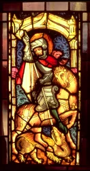 Vitrail représentant Saint Georges et le Dragon de Cologne, c.1300