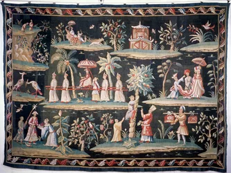 Tapisserie de style chinoiserie de John van der Bank, Soho Tapestry Works, début 18e siècle