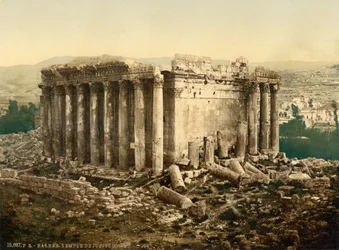 Temple de Jupiter, extérieur, Baalbek, Terre sainte, c