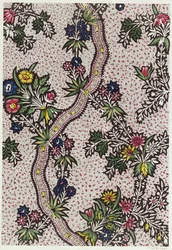 Design textile de formes végétales et rubans serpentins, c.1770