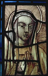 Tête de la Vierge Marie, restaurée, britannique, 13ème siècle
