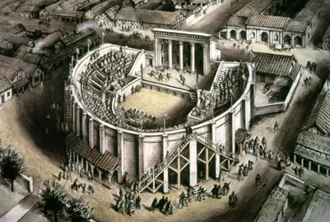 Reconstruction du théâtre, romain, IIe siècle