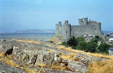Vue du château de Harlech, Gwynedd, nord du Pays de Galles