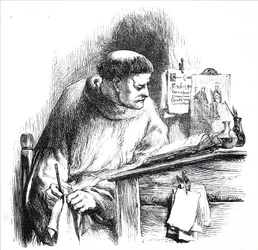 Un moine illuminant un manuscrit