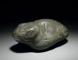 Une rare grenouille en pierre aztèque, vers 1200-1521