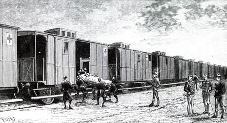 Un blessé transporté à bord d