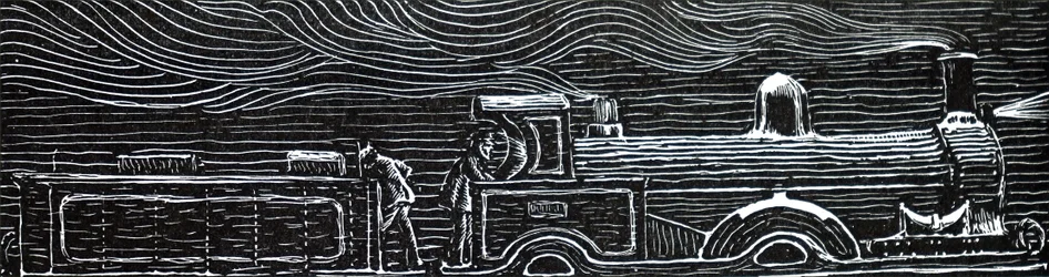 Un train roulant la nuit