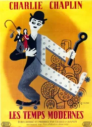 Affiche du film Les Temps modernes de Charles Chaplin avec Charlie Chaplin, 1936