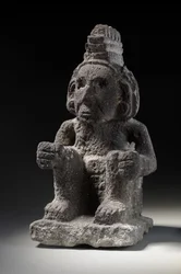 Figure en pierre aztèque de Macuilxochitl, c.1200-1521
