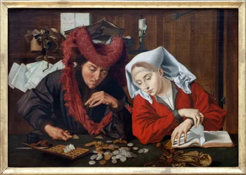 Un échevin et sa femme, une scène allégorique moralisatrice de la vie quotidienne ou sous une bougie, l