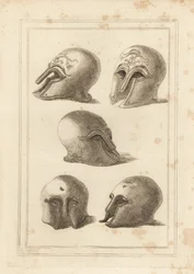 Ancien casque grec en laiton en forme de chouette, oiseau favori de Minerve