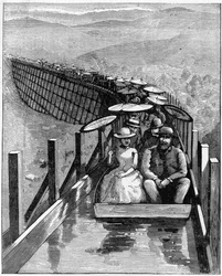 Aqueduc à San Diego, Californie, utilisé comme moyen de transport pour les touristes