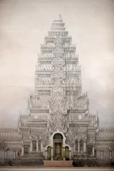 Musée des civilisations asiatiques, Angkor, Exploration de la ville sacrée du Cambodge, Vue de face des trois premières enceintes d
