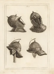 Casque de bar 1,2, et casque du duc de Monmouth avec un ressort pour soutenir un panache