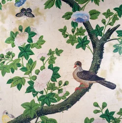 Papier peint aux oiseaux, vers 1840