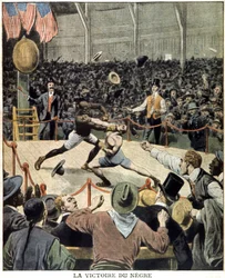 Le boxeur Jack Johnson remporte le titre mondial
