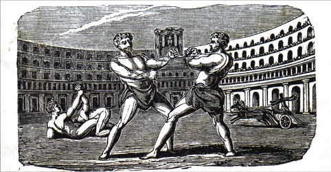 Boxeurs dans le Colisée dans la Rome antique