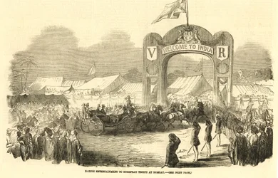 Caleche britannique à Bombay, vers 1800 (illustration)