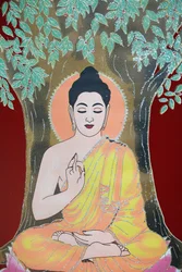 Bouddha donnant une bénédiction, Thangka, Katmandou, Népal