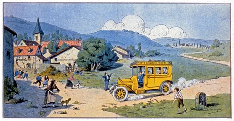 Camion postal contre l