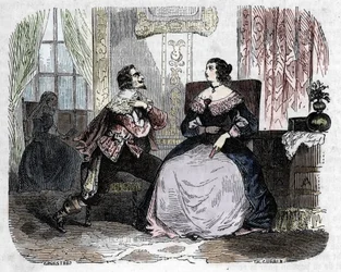 Le cardinal Armand Jean du Plessis de Richelieu (1585-1642) faisant des avances à la reine Anne d