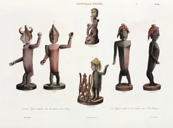 Figures en bois sculpté, Nouvelle-Guinée