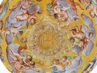 Fresque au plafond, Mausolée des Habsbourg, Graz, Styrie, Autriche, Europe (photo)
