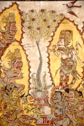 Peintures au plafond dans le Palais Royal ; dieux et démons ; Kerta Gosa ; palais Taman Gili ; Klungkung ; Semarapura ; Bali ; Indonésie ; Asie du Sud-Est ; Asie