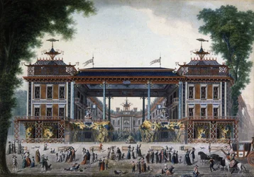 Bain chinois à Paris, fin du 18e siècle (gravure)